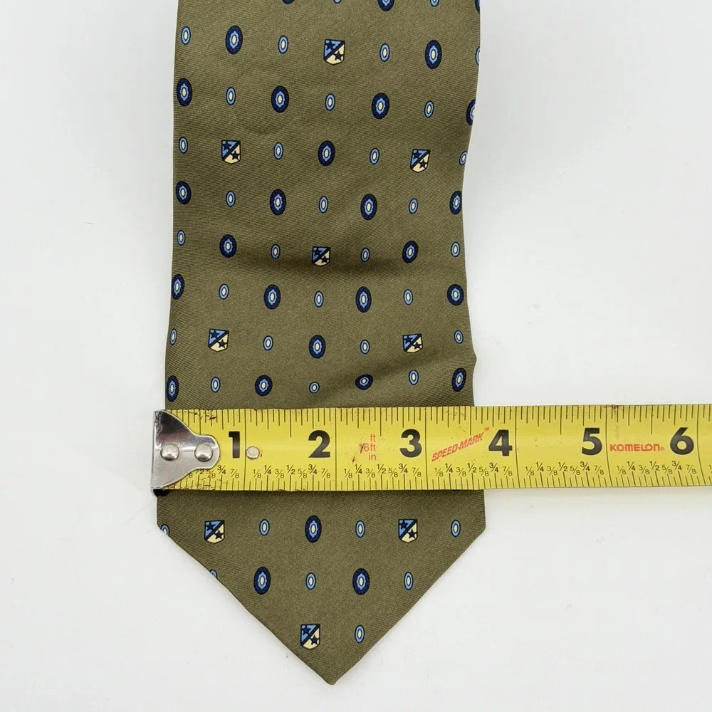 Lot‎ of 3 Tommy Hilfiger Mens Silk Ties Geometric Crest Red Green Black Italy